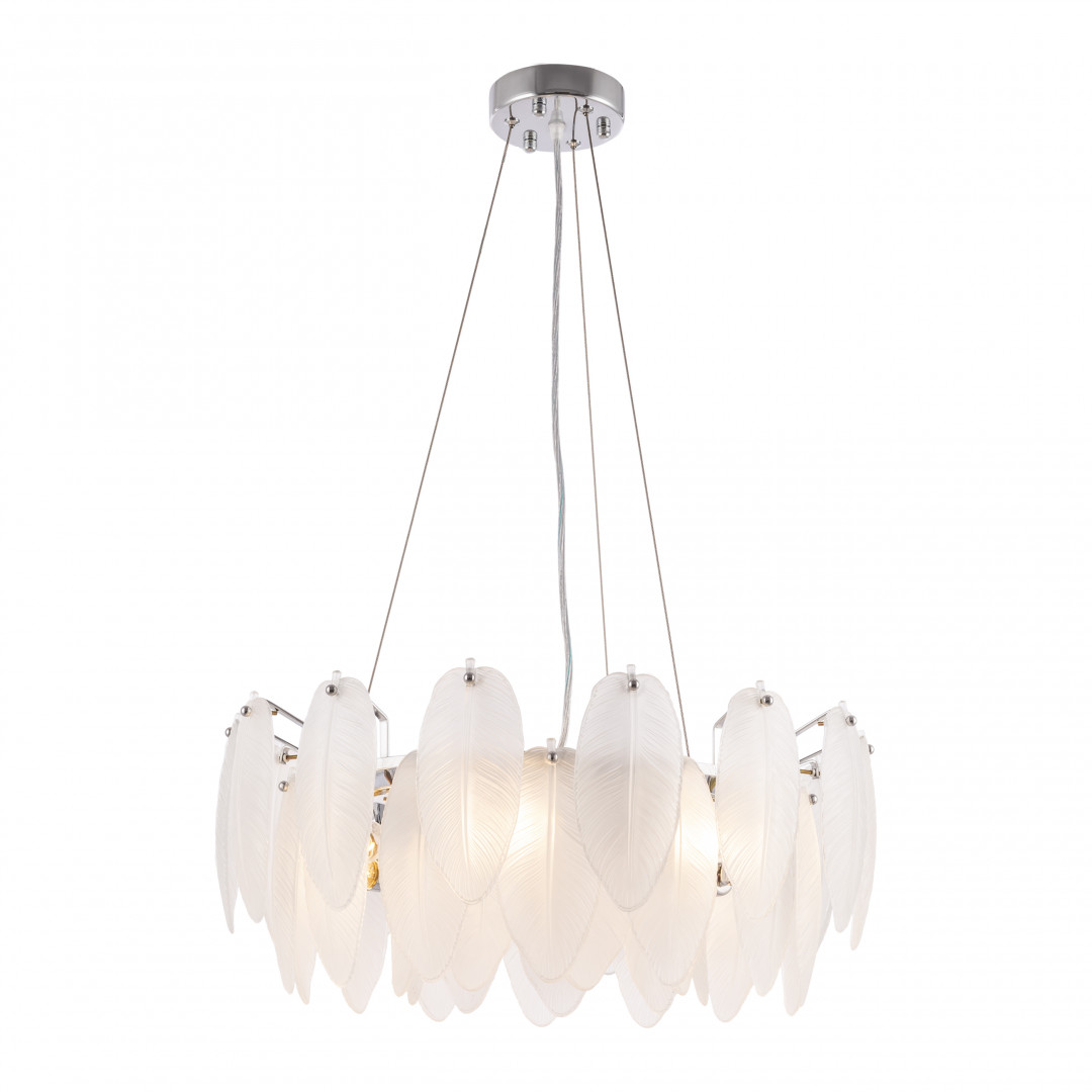 Люстра с плафоном в виде перьев 4653.D550.H240.E14.6 Ni Arte Milano