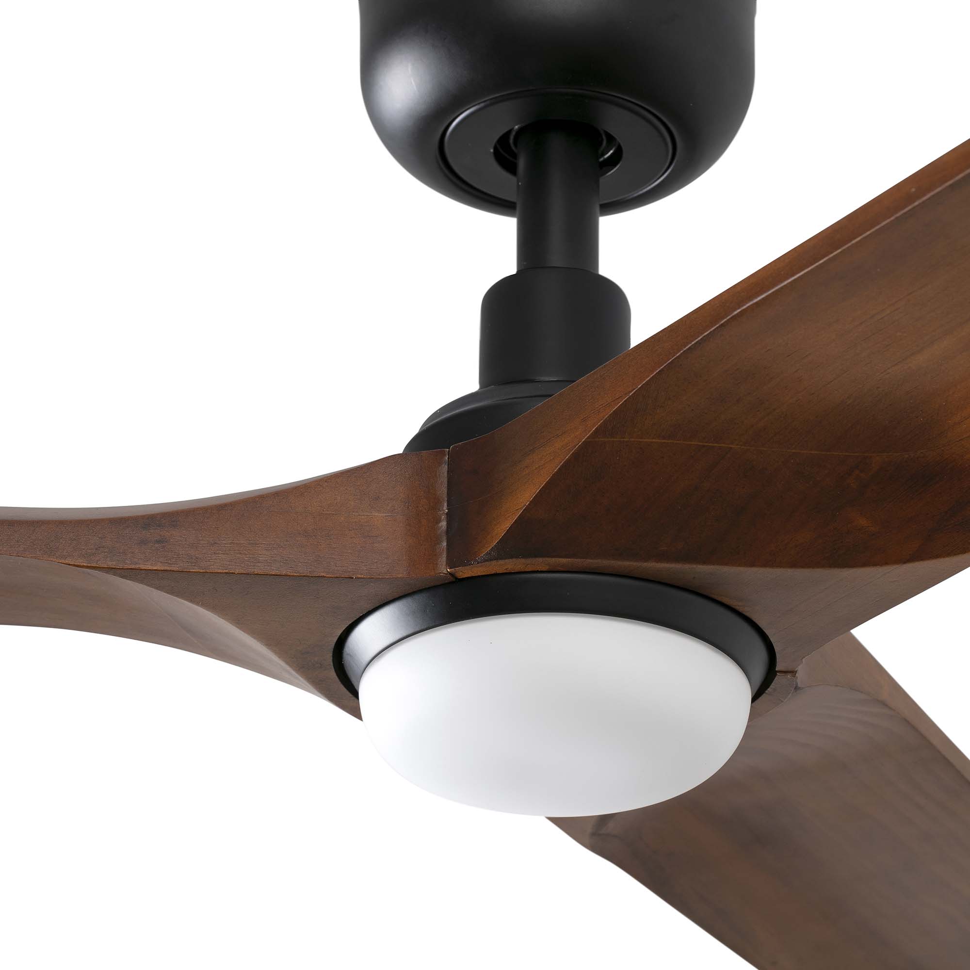 Вентилятор HEYWOOD L Ш1320mm черный / темное дерево 3P LED 10W CCT Faro