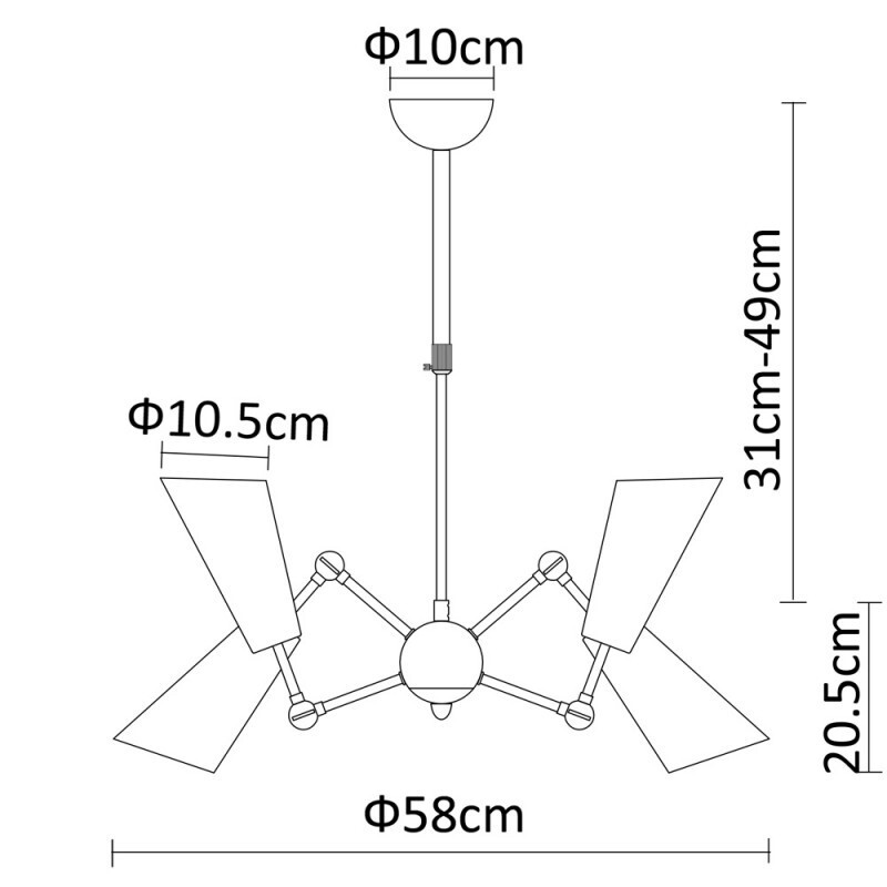 Люстра на штанге Divinare 9988/02 LM-6