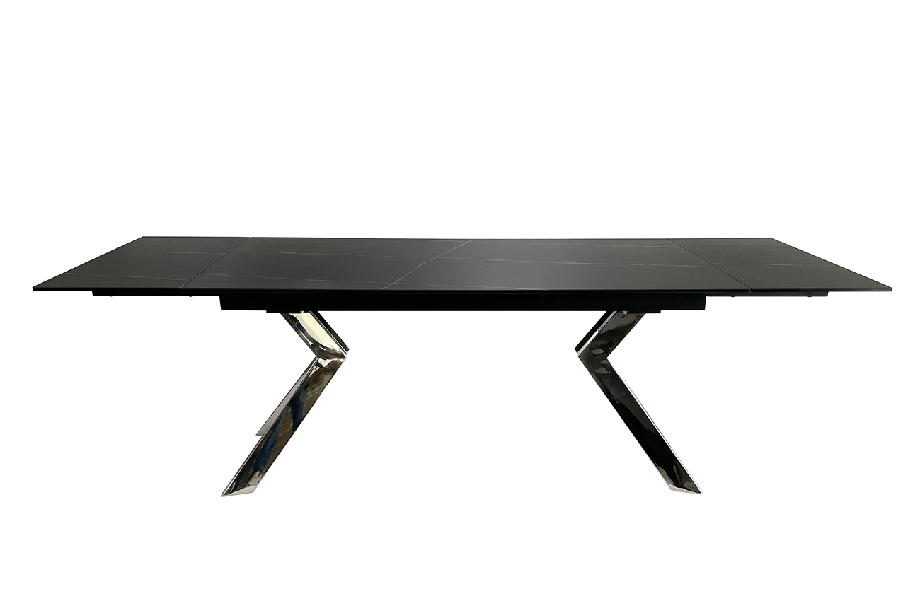 Стол обеденный раскладной керамический черный Garda Decor 83MC-STOL-1756 CH