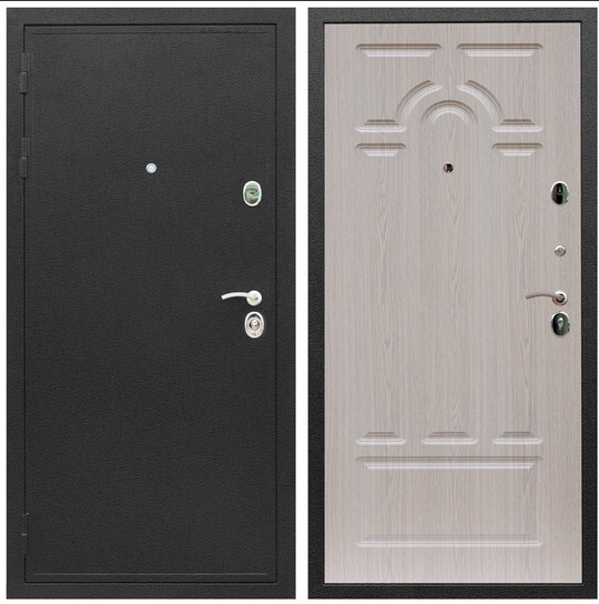 Входная стальная дверь Graf Престиж Черный шелк / МДФ 6 мм ФЛ-58 Дуб беленый