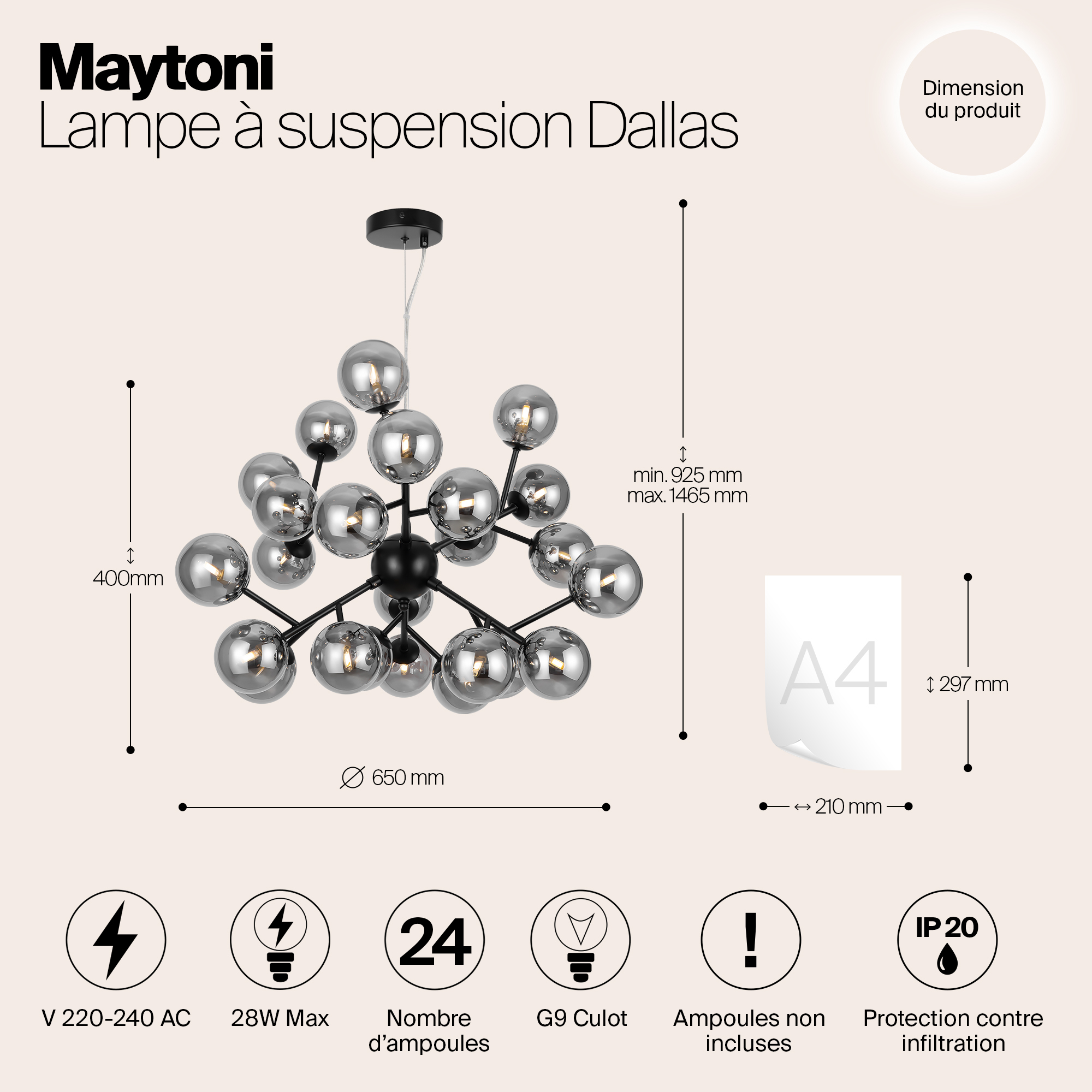 Подвесной светильник Maytoni MOD545PL-24B