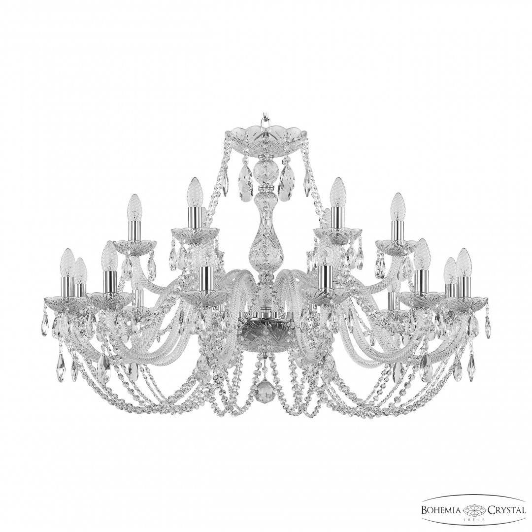 Люстра хрустальная 101/12+6/360 Ni Bohemia Ivele Crystal