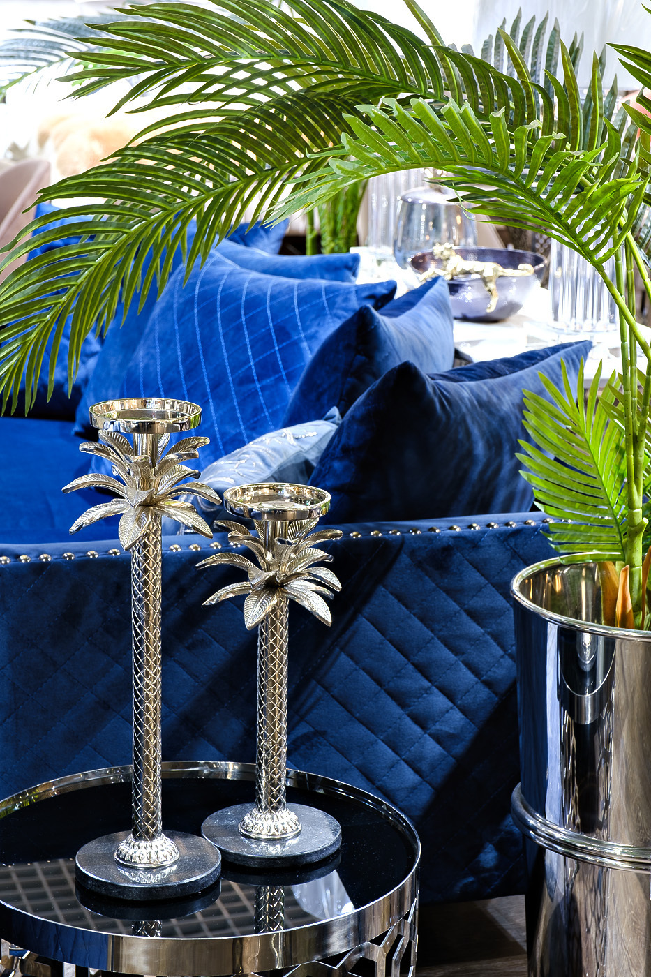 Подсвечник "Palm M" на подставке хром Garda Decor 95IM-5356M