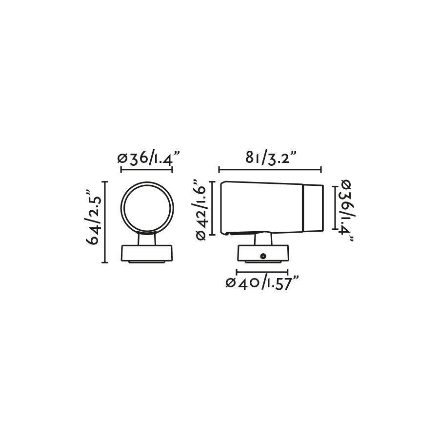 Уличный прожектор Puk черный LED Ш36 4W 3000K 8° 24V Faro
