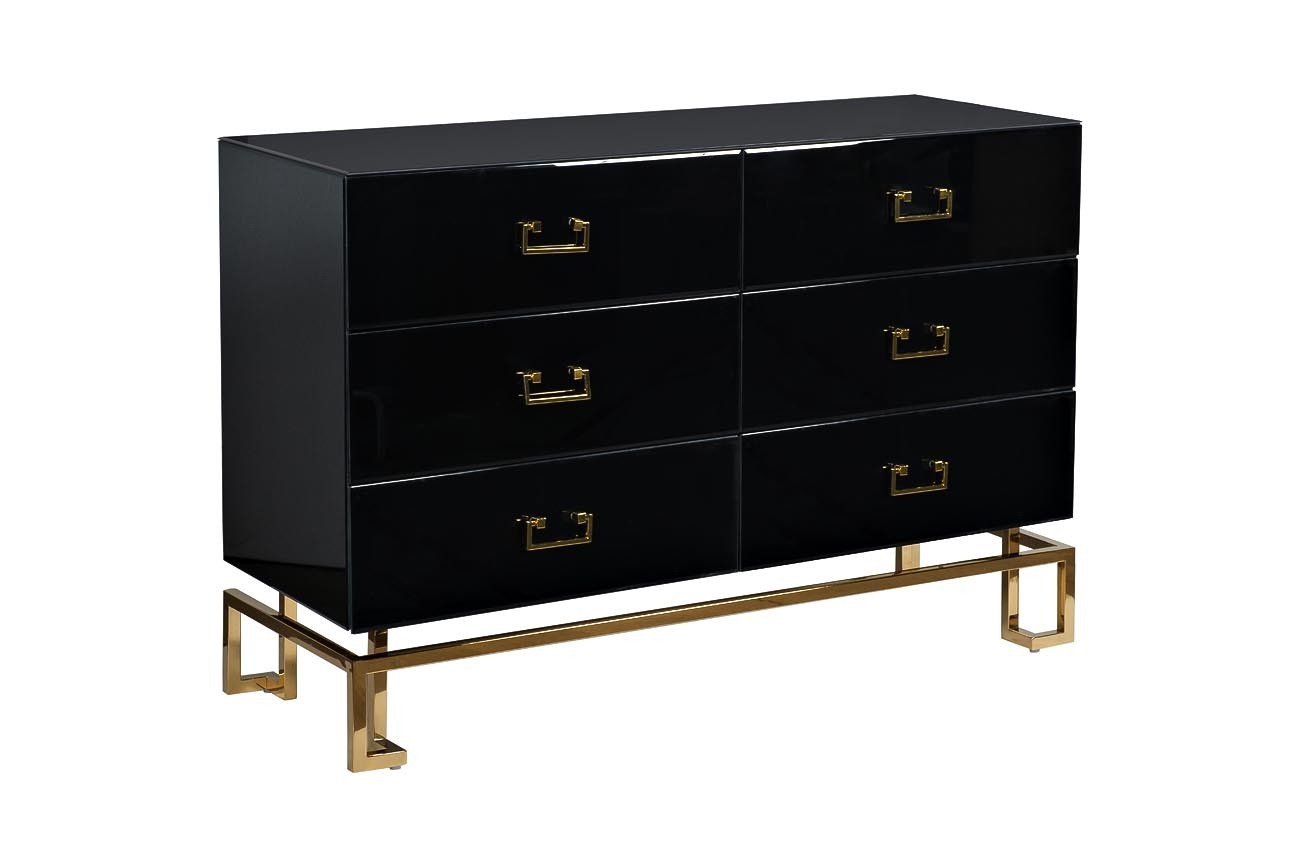 Комод черный с ящиками Garda Decor KFG057