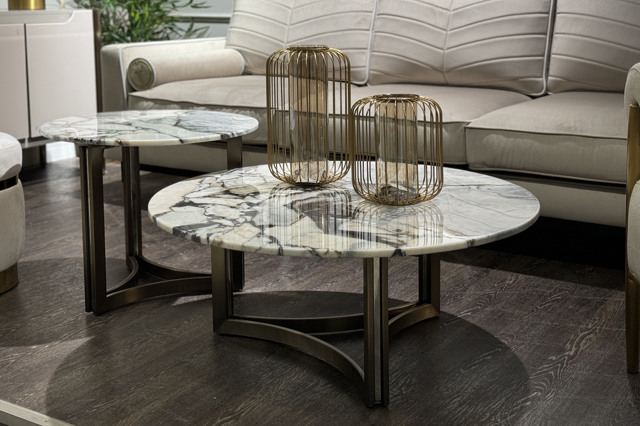 Столик журнальный круглый мраморный Garda Decor 58DB-07036
