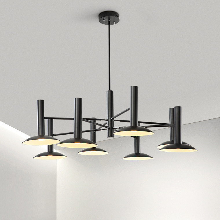 Подвесная люстра TAU L8 Black by ImperiumLoft