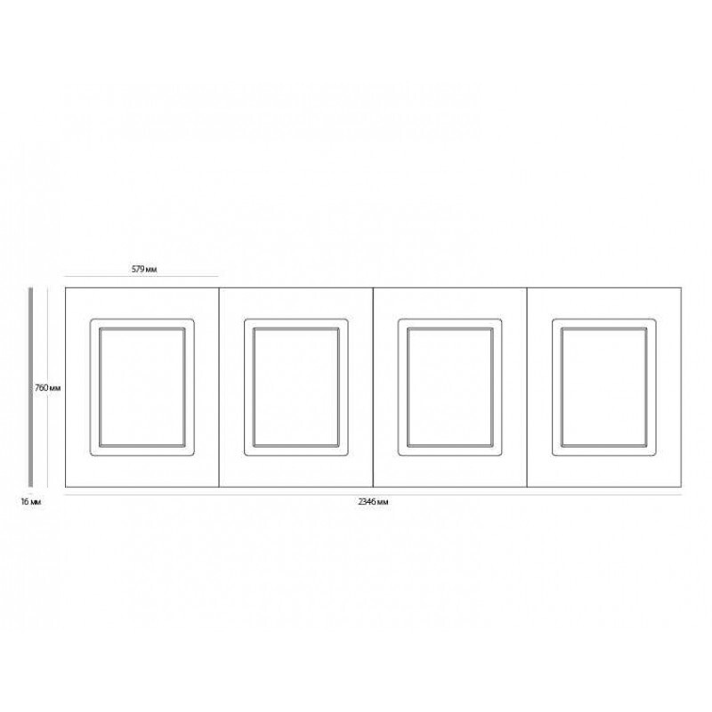 Стеновая панель с 4-мя филенками, арт. UW 410 А (760 х 2346 х 16мм.)