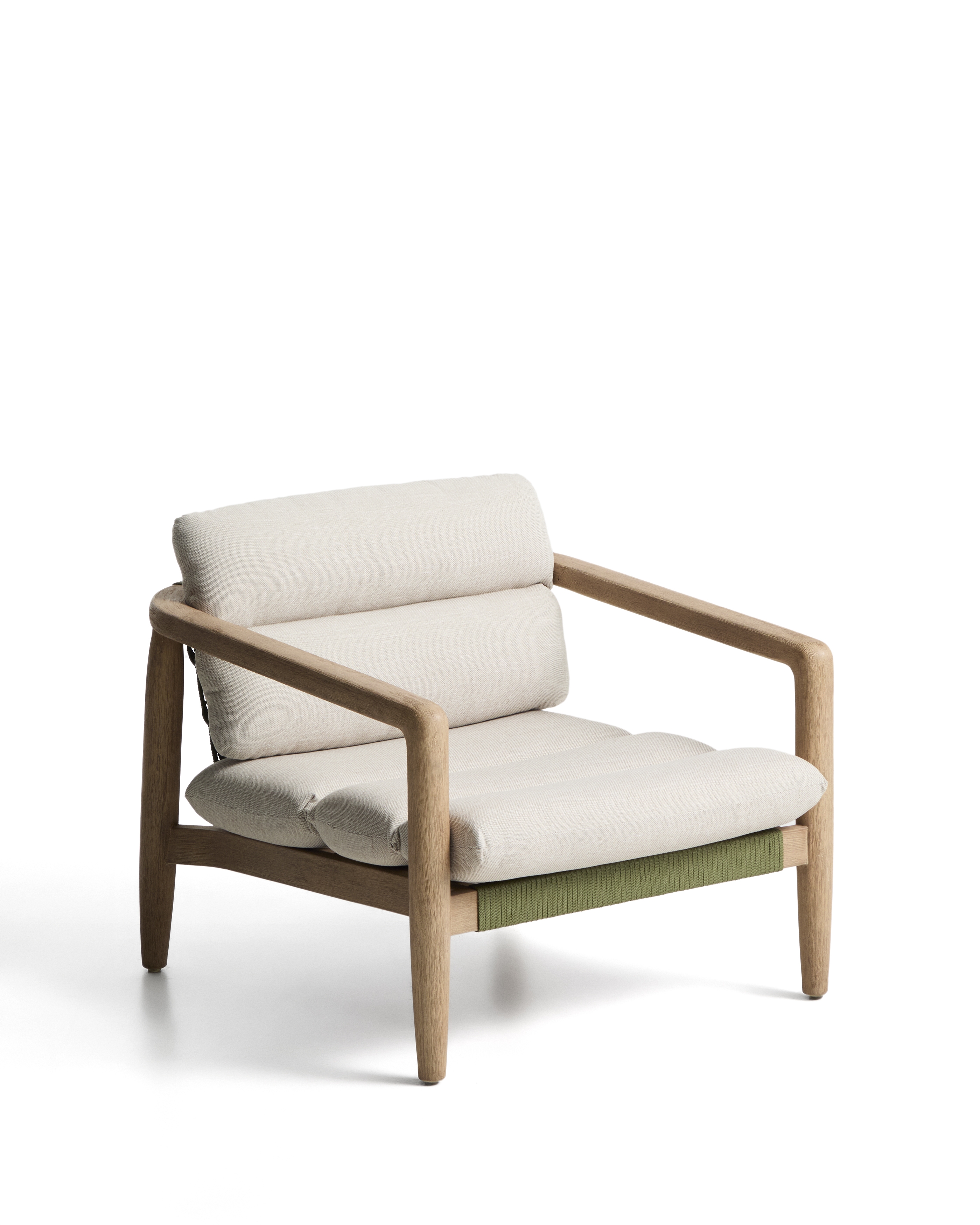 Уличное кресло Menfi из массива акации и зеленой веревки La Forma 482299