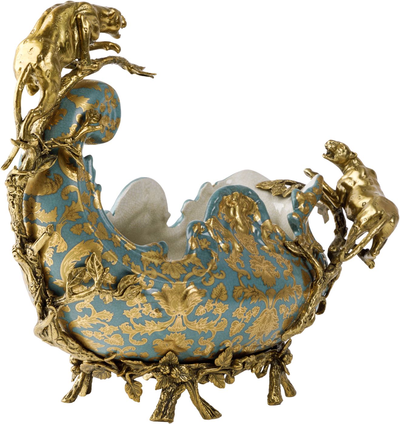 Чаша для фруктов с леопардами Glasar 31G2210/D909HC/NB4199