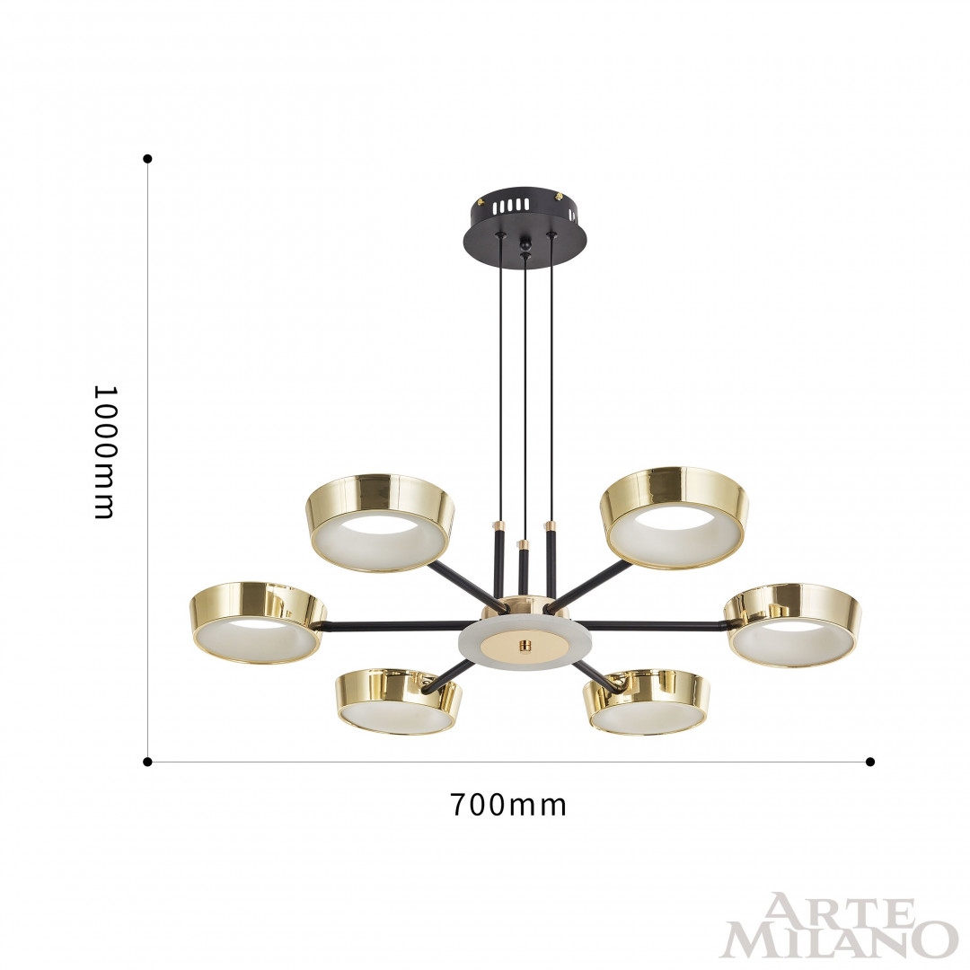 Подвесной светильник светодиодный 271079/6 BK/GD Arte Milano