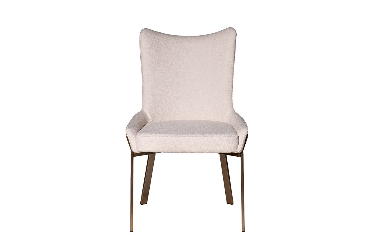 Стул обеденный букле белый+бронза 57*65*91 Garda Decor 163YH-06275