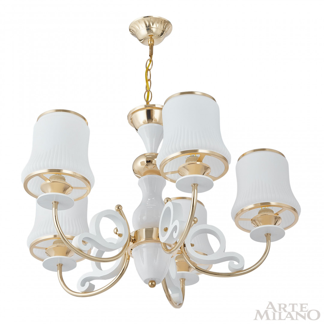 Люстра подвесная с плафонами 301097/5 Wh/Gd Arte Milano
