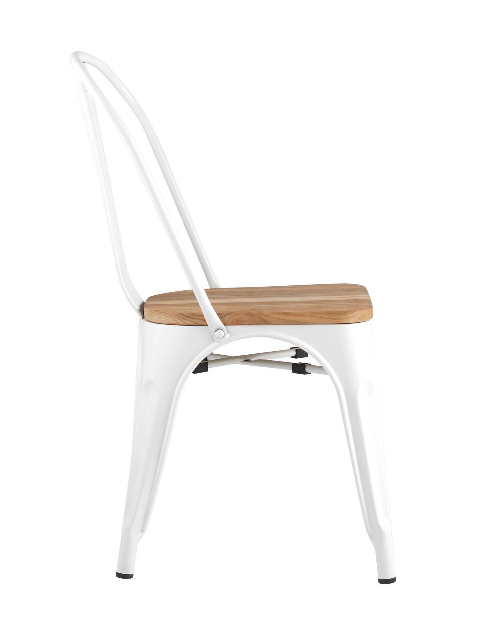 Стул TOLIX WOOD белый глянцевый Stool Group