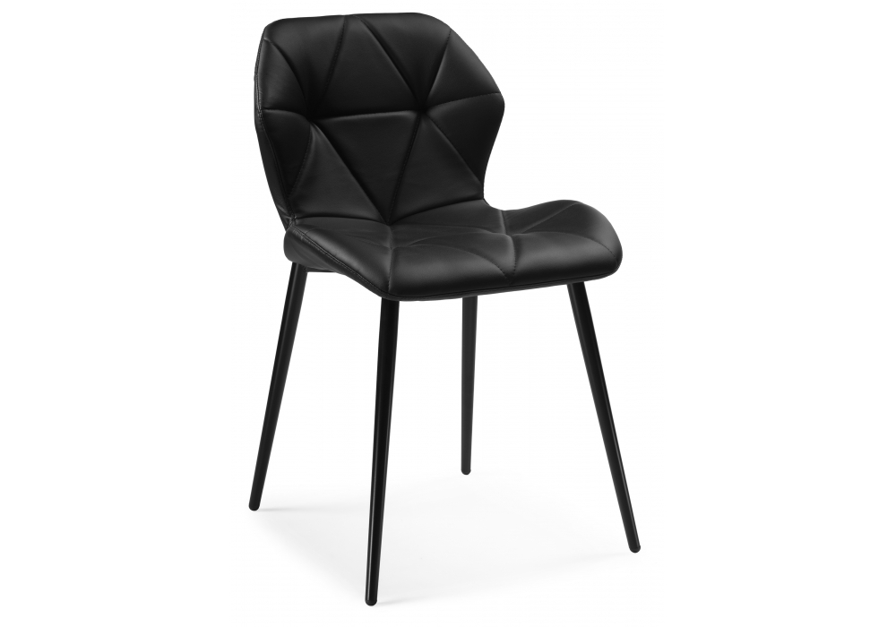Стул Woodville Вальд экокожа черный / черный глянец 464190