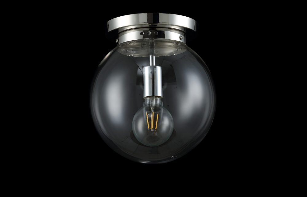 Светильник потолочный Crystal Lux MARIO PL1 D250 NICKEL/TRANSPARENTE