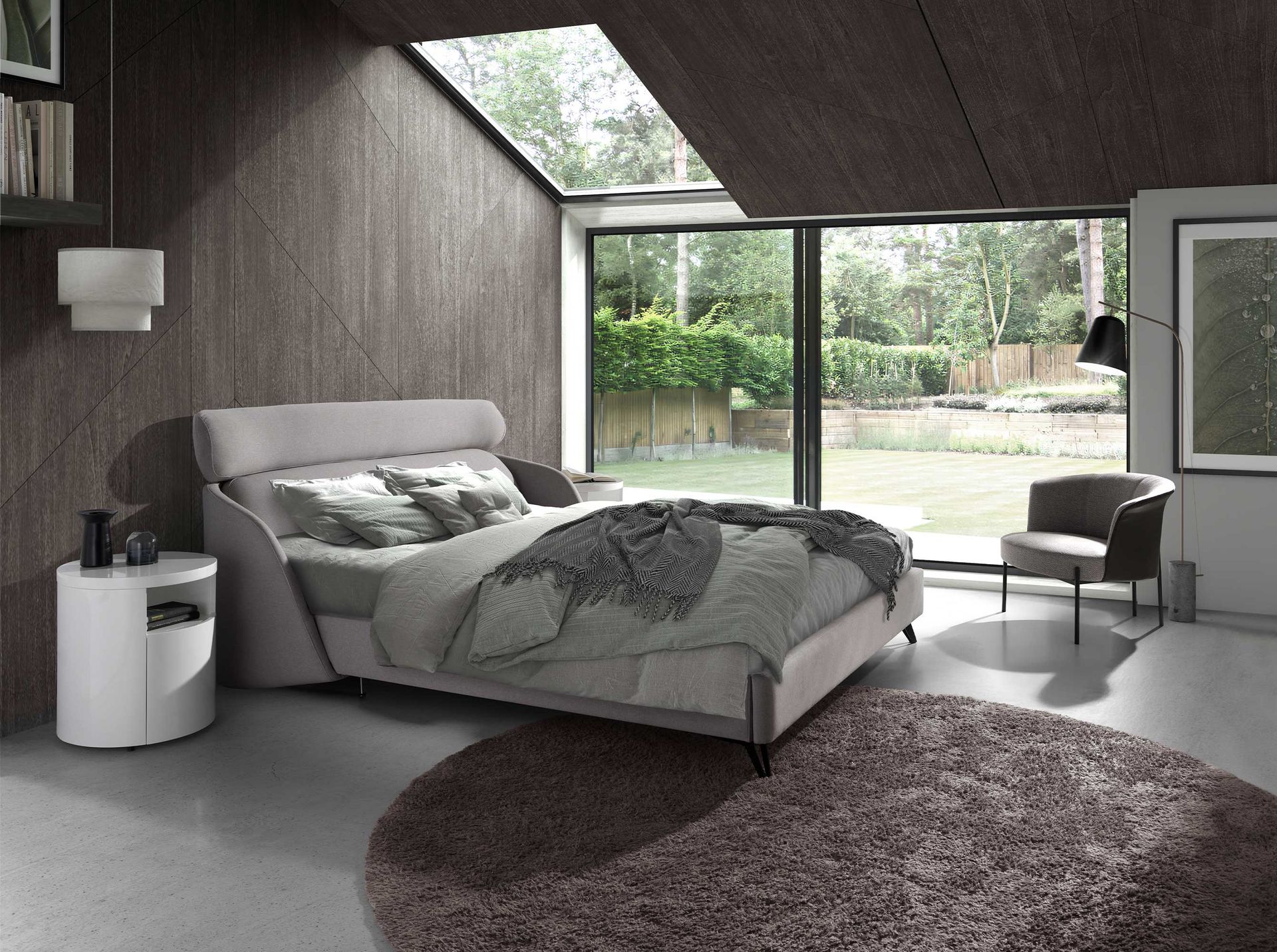 Кресло 5109/A213 серое из ткани и экокожи Angel Cerda