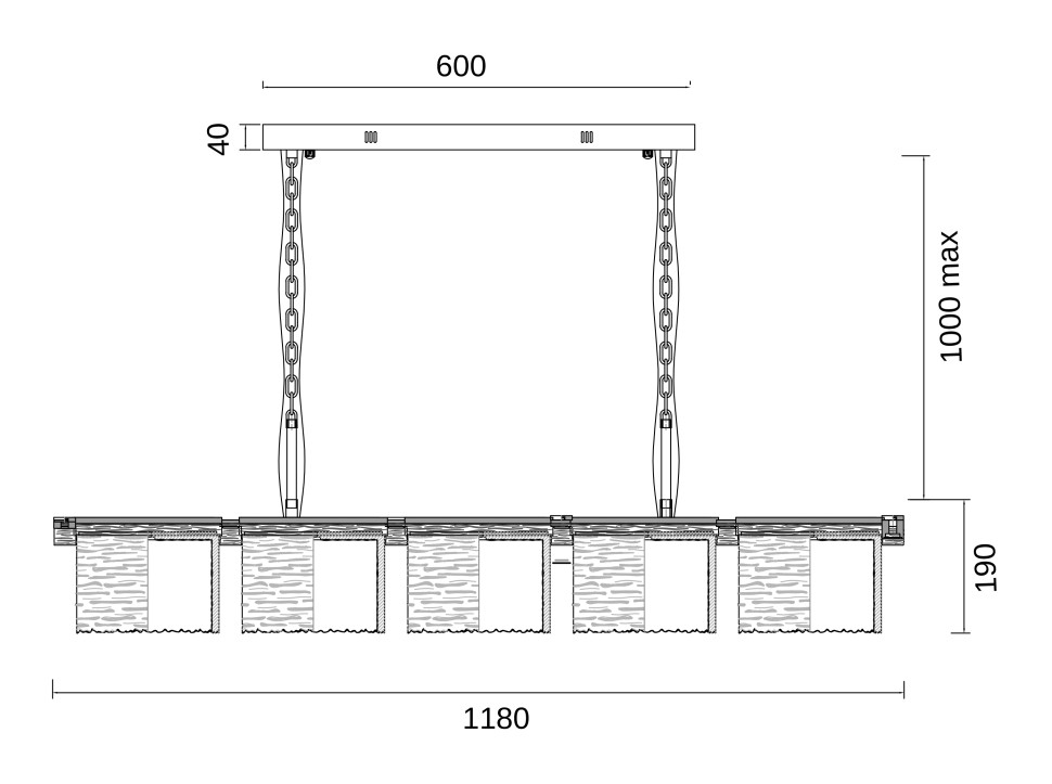 Люстра подвесная Fluorite FL1104-5P