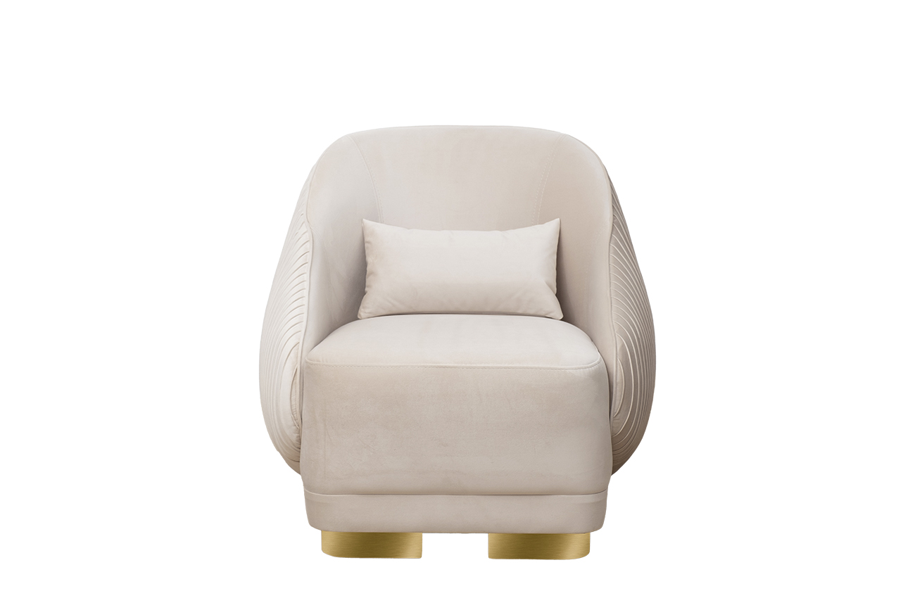 Кресло Palazzo велюровое бежевое Garda Decor PALAZZO-K-ROM07