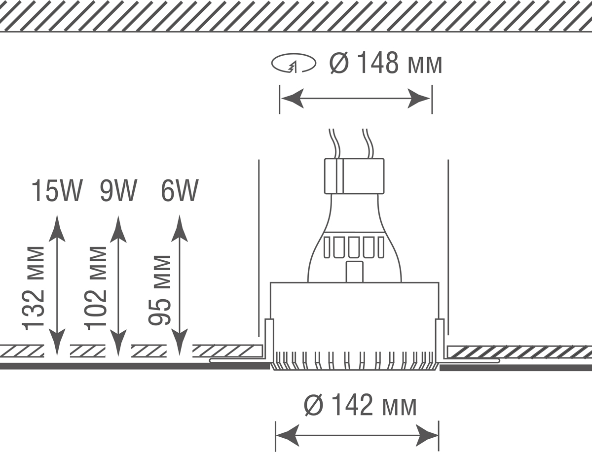 Светильник встраиваемый гипсовый под сменную лампу Donolux DL234G