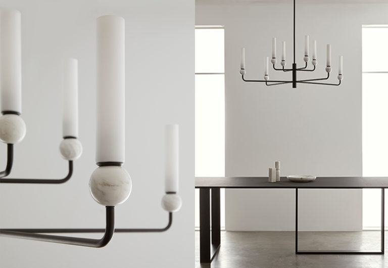 Люстра Delie 8L золотой металл - черный мрамор Aromas del Campo