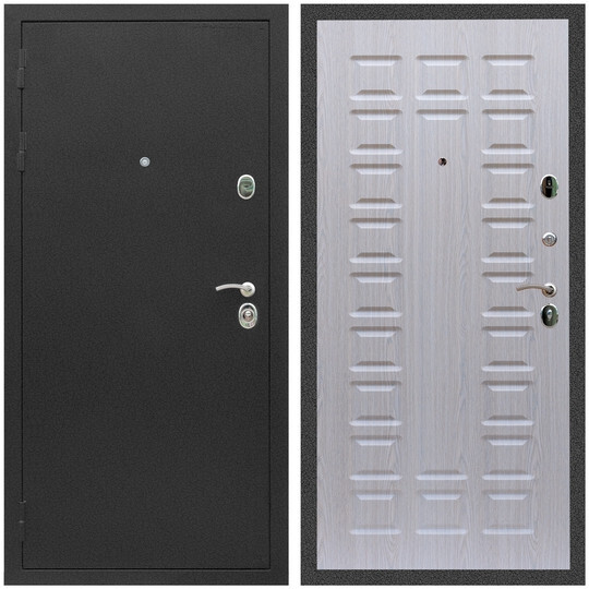 Дверь входная Graf Люкс ТП-70 Черный крокодил / МДФ 16 мм ФЛ-183 Дуб беленый