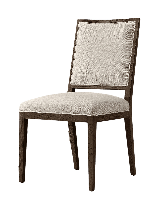 Коричневый стул из дуба Карлайл Louvre Home LHFDC2195HLN brown oak,natural linen