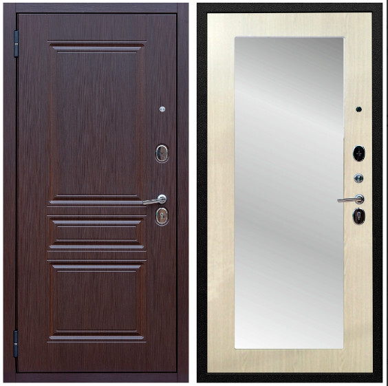 Дверь входная Graf Экстра МДФ 10 мм ФЛ-243 Лиственница шоколад / МДФ 10 мм ФЛЗ пастораль Сандал белый