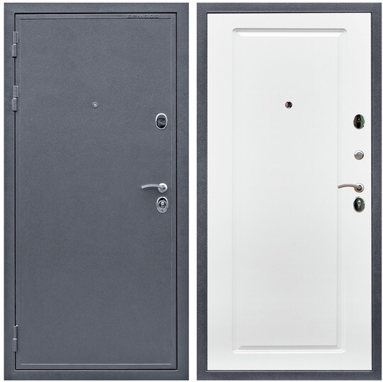 Дверь входная Graf Престиж Антик серебро / МДФ 16 мм ФЛ-119 Ясень белый