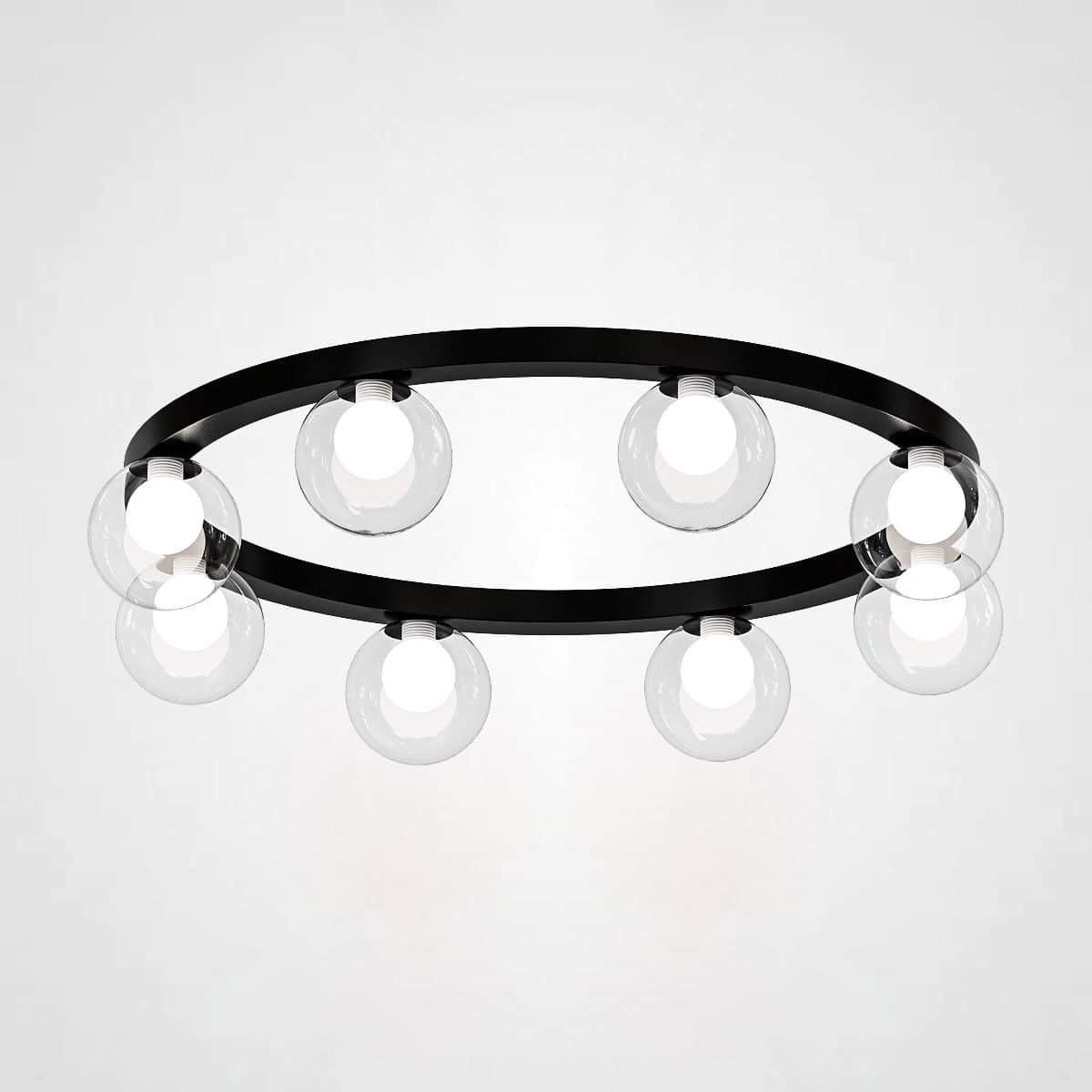 Потолочный светильник WREATH 8 D77 Черный, Прозрачный by ImperiumLoft