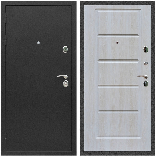 Дверь входная Graf Люкс ТП-70 Черный крокодил / МДФ 16 мм ФЛ-39 Дуб Филадельфия крем