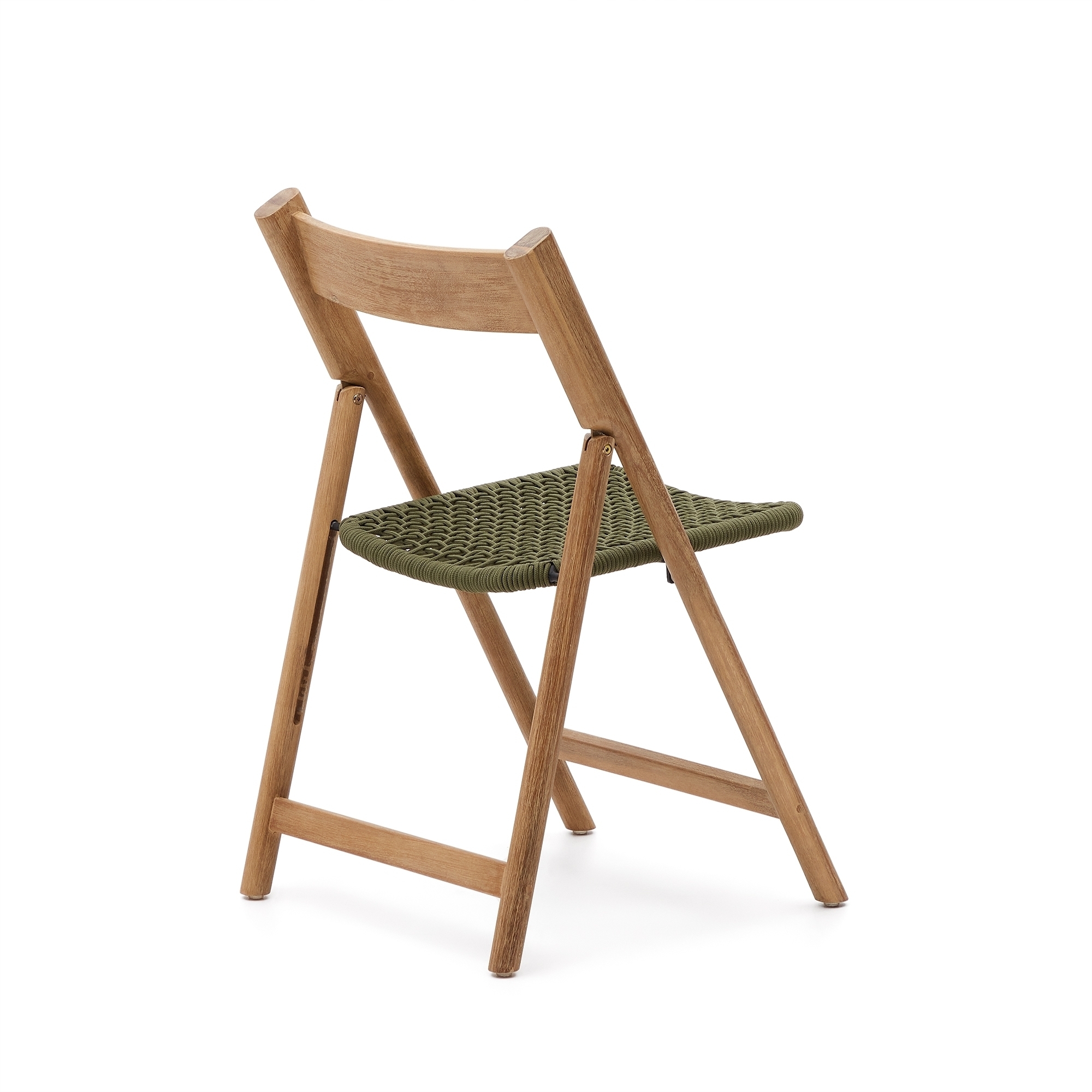 Складной стул Dandara из массива акации со стальной конструкцией и зеленым шнуром La Forma 193282