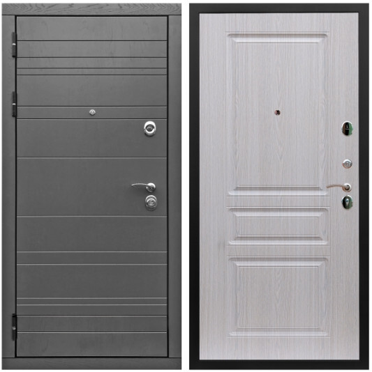 Дверь входная Graf Роял Вуд МДФ 10 мм Роял Вуд графит / МДФ 16 мм ФЛ-243 Дуб беленый