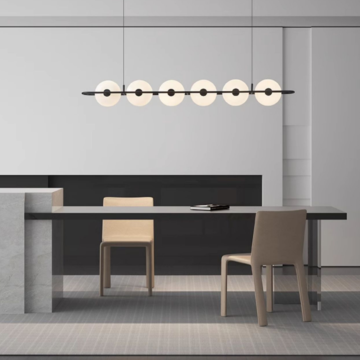 Реечный, рядный светильник PAAVO LONG L160 by ImperiumLoft