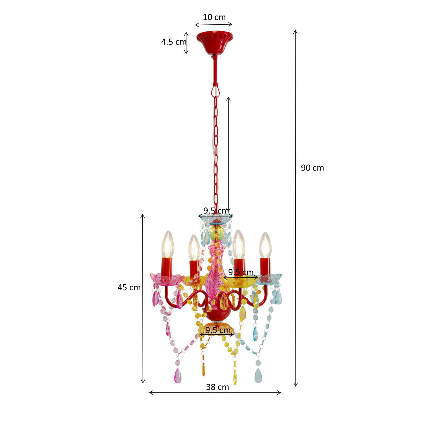 Светильник подвесной Starlight Rainbow 4-Branched KARE 58008