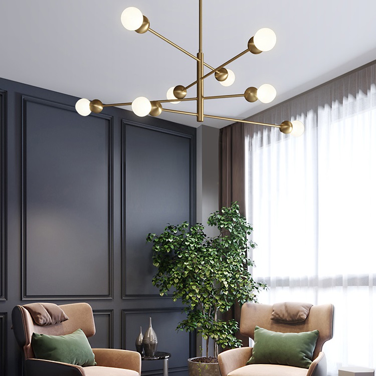 Люстра на штанге SALME L6 B Gold by ImperiumLoft