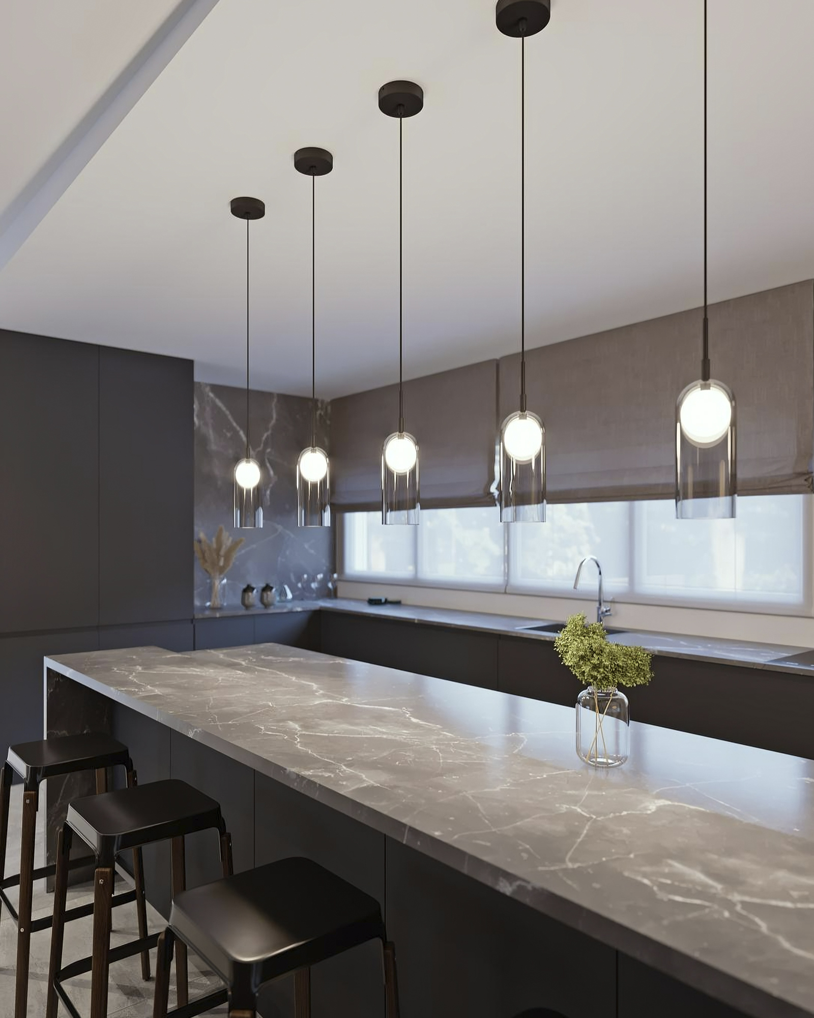 Прозрачный светодиодный подвес Риан Louvre Home LHLPN110723XNP