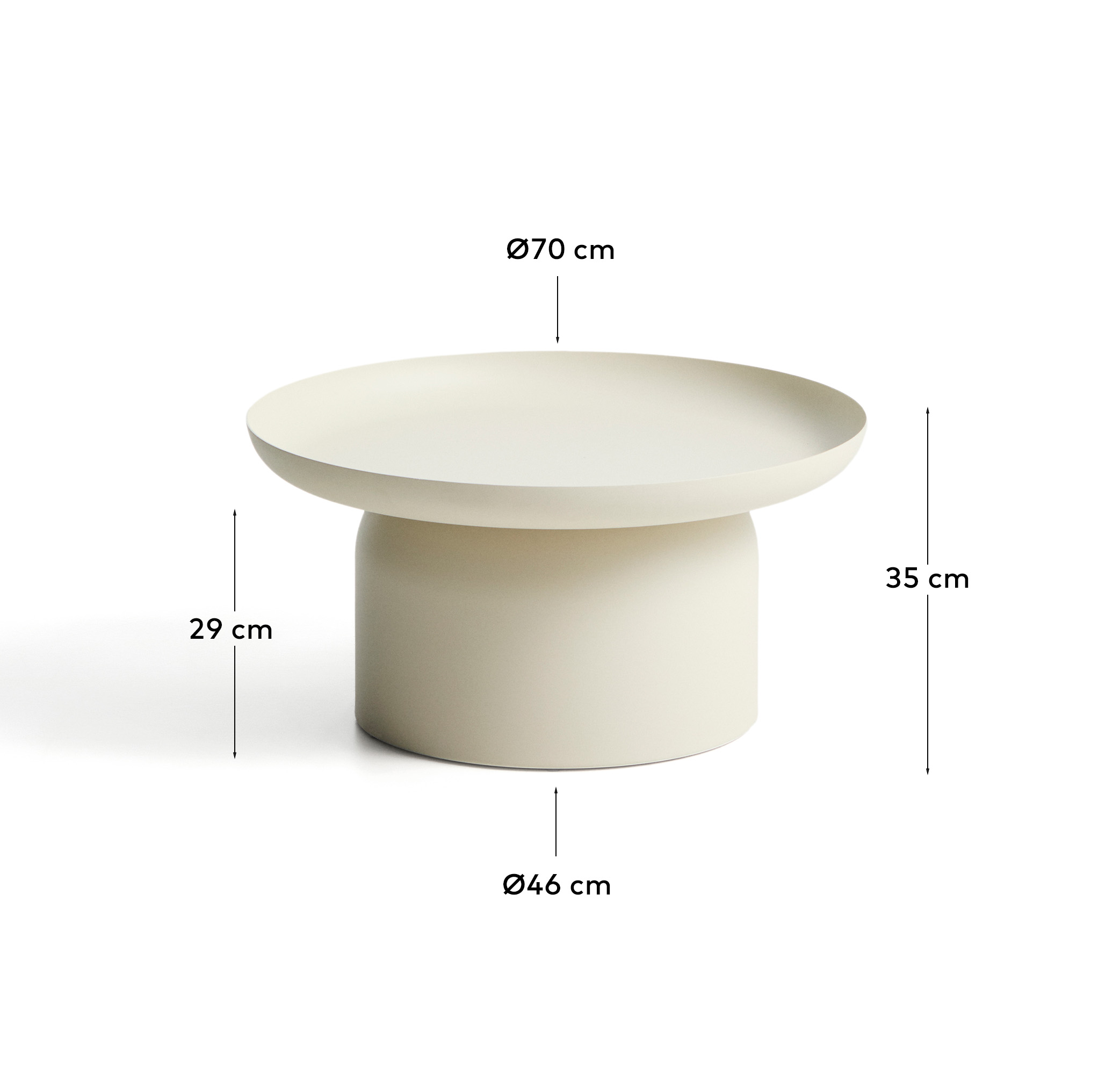 Уличный столик Arcola из алюминия цвета экрю, диаметр 70 см La Forma 482189