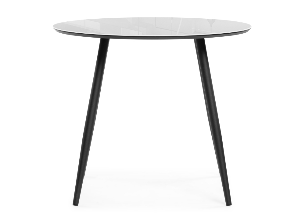Стол стеклянный Woodville Абилин 90 ультра белое стекло / черный / черный матовый 516540