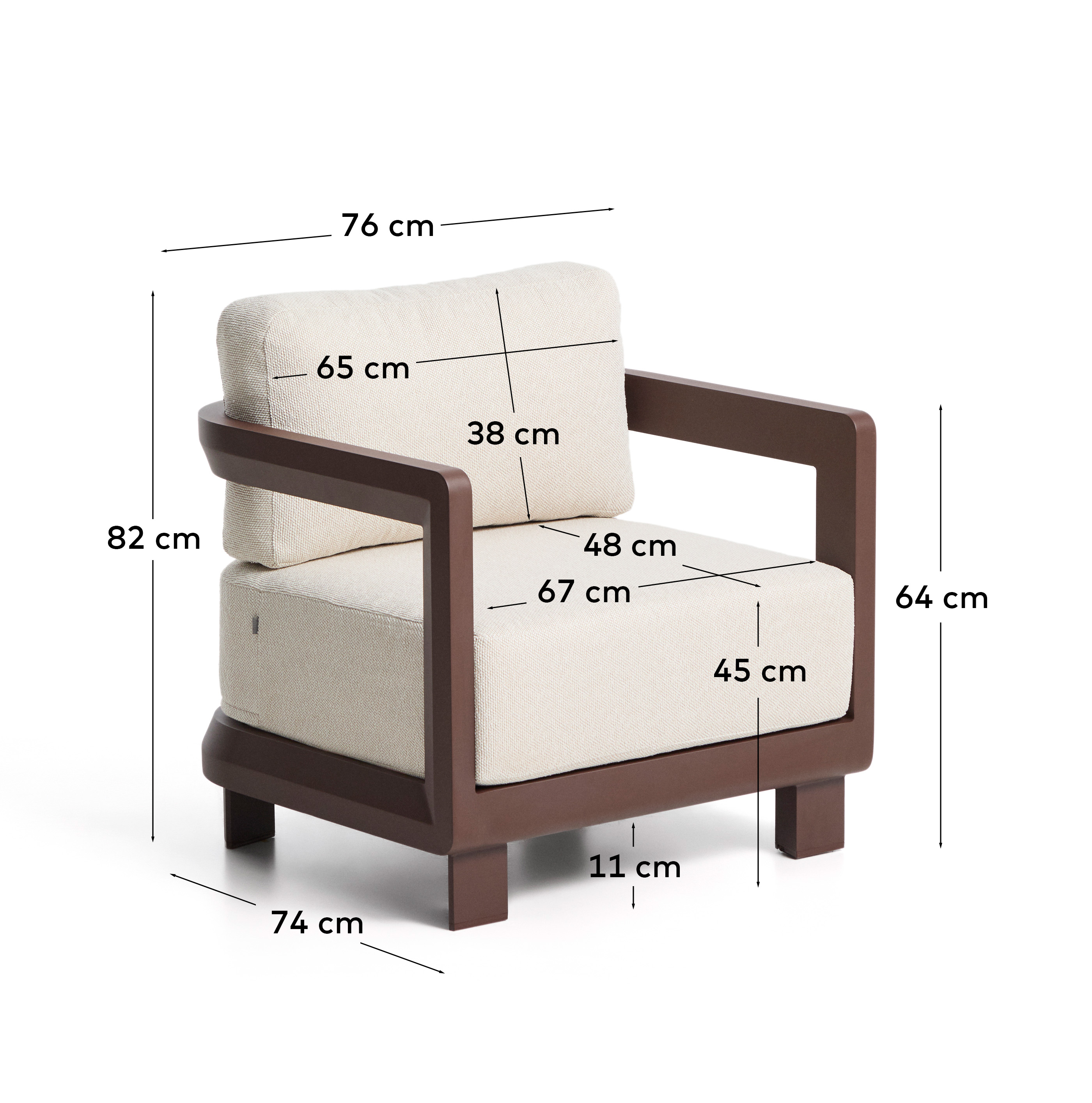 Уличное кресло Nerano из коричневого алюминия La Forma 482628