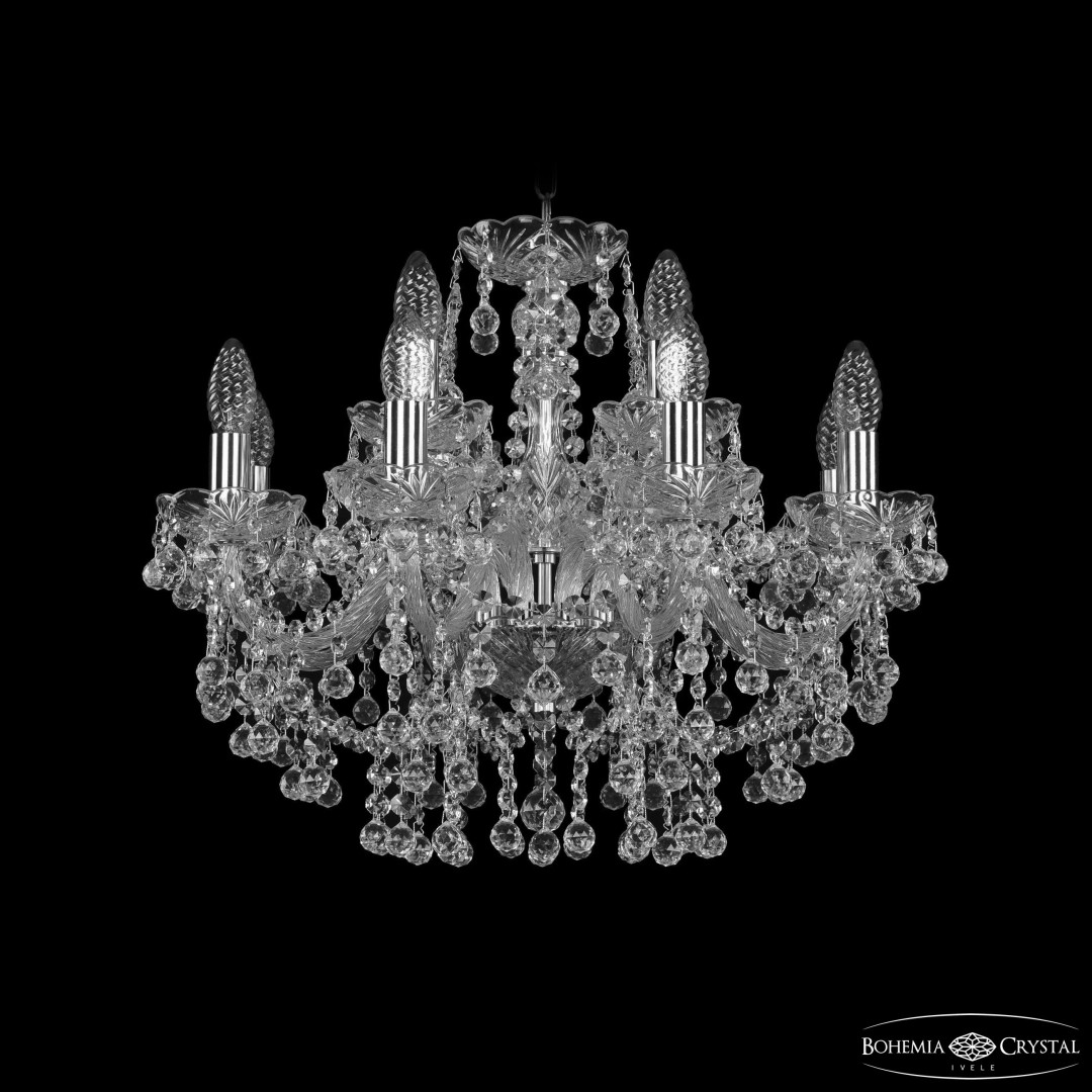 Люстра хрустальная 1409/8+4/195 Ni Bohemia Ivele Crystal