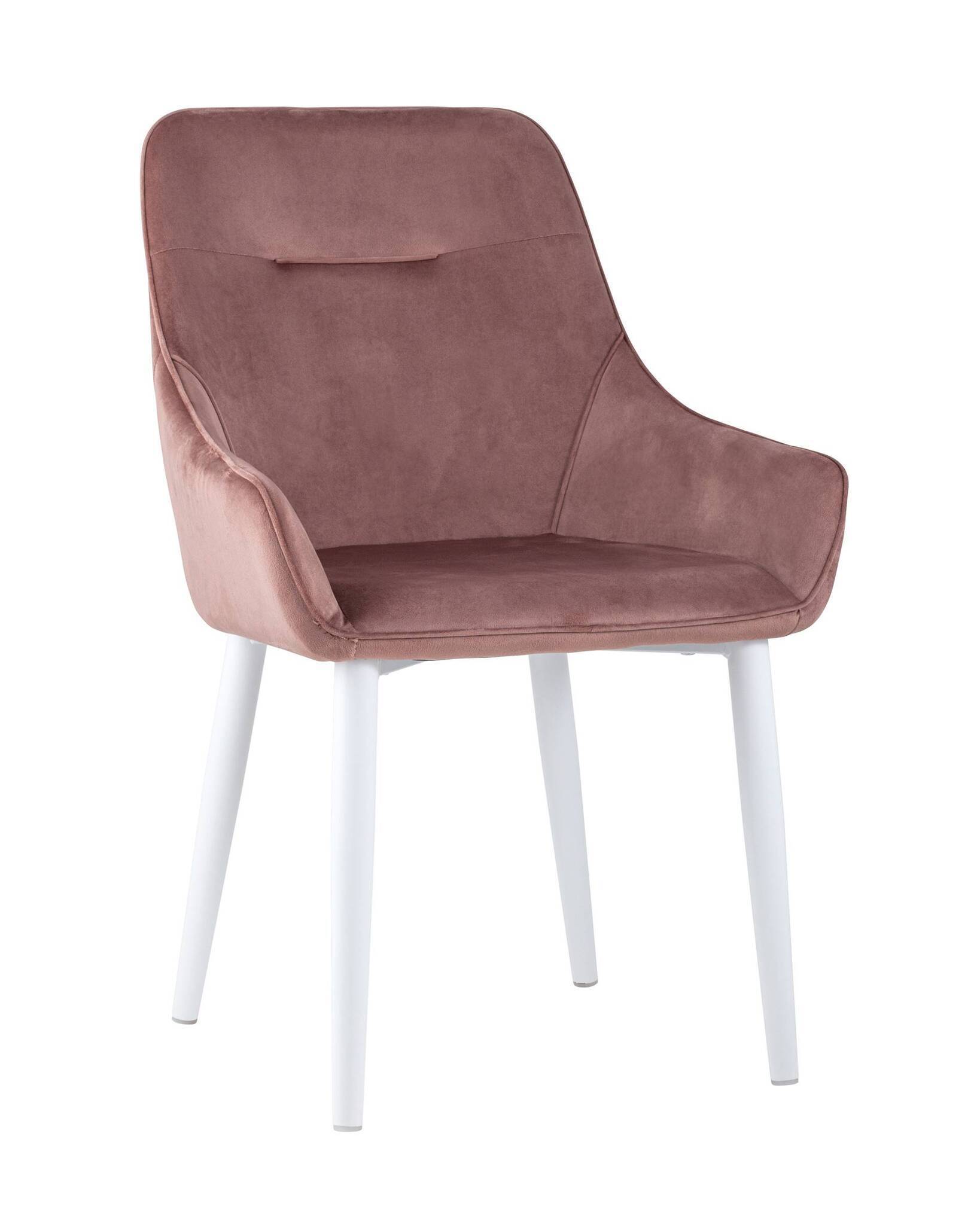 Стул Диана велюр пыльно-розовый ножки белые Stool Group