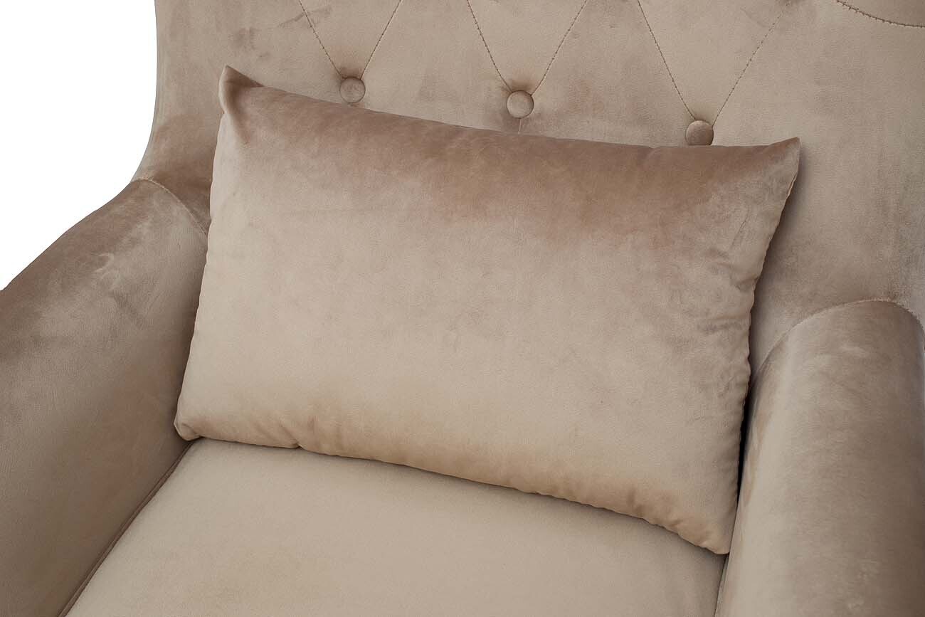 Кресло велюровое бежевое (с подушкой) Garda Decor 24YJ-7004-06413/1