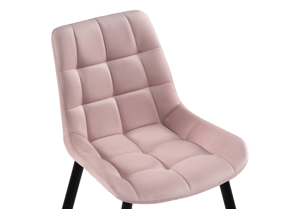Стул Woodville Челси велюр розовый / черный 502087