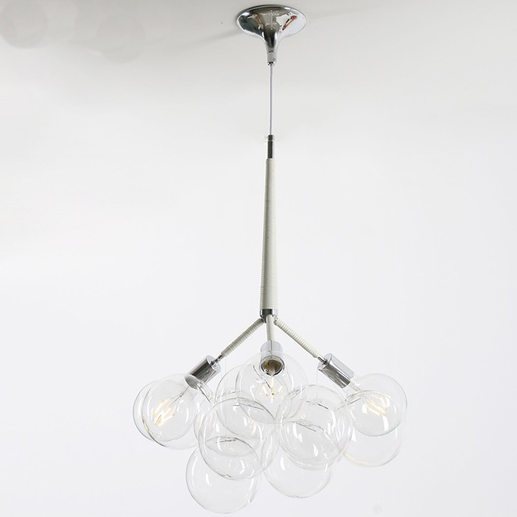 Подвесной светильник LOVELY BUBBLE CHANDELIER FROM PELLE H60 Silver/White by ImperiumLoft