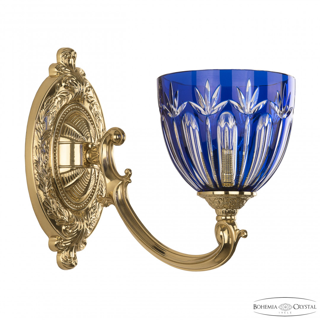 Бра бронзовые с хрусталём 7209B10/1/175 G P1 U Clear-Blue/H-1I