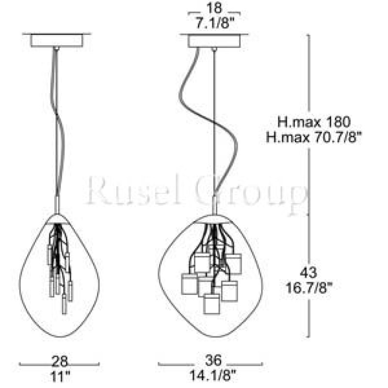 Подвесной светильник Leucos SPORE S (MURANO DUE)