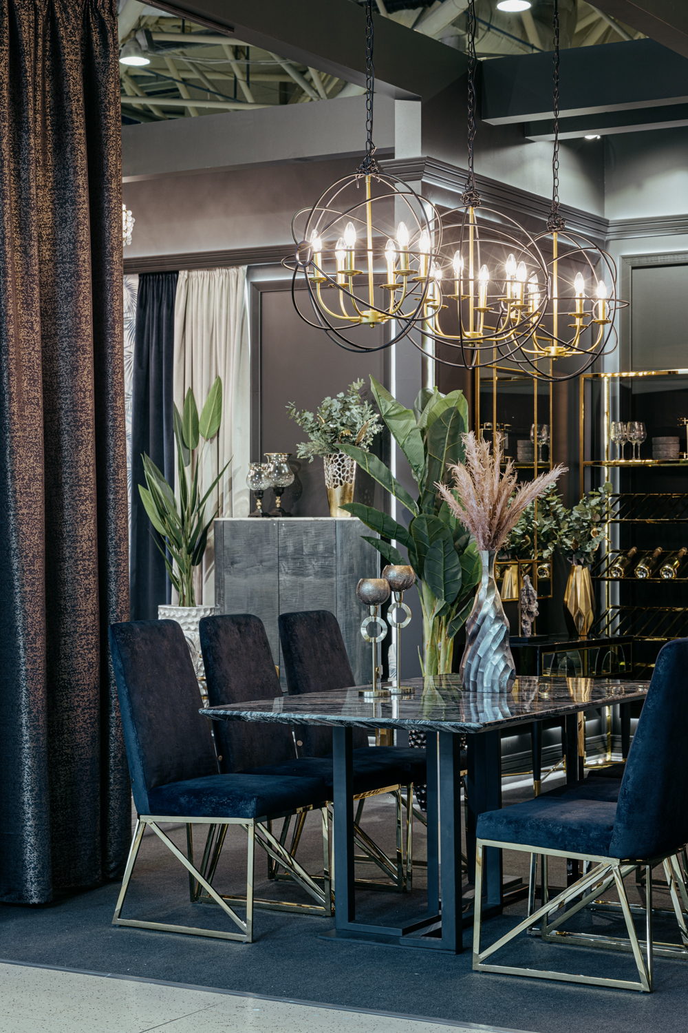 Светильник потолочный "Сфера" латунь/черный Garda Decor 91GH-2020-6