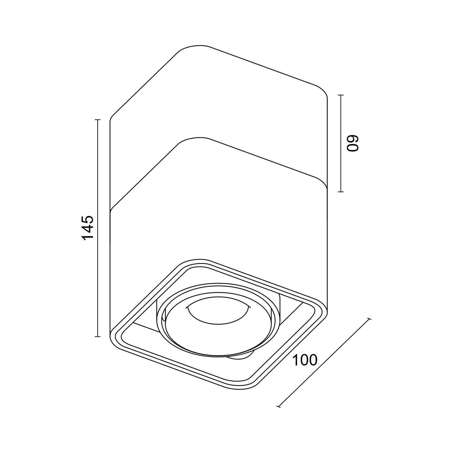 Накладной светодиодный светильник Ledron TUBING Wooden 60 Black